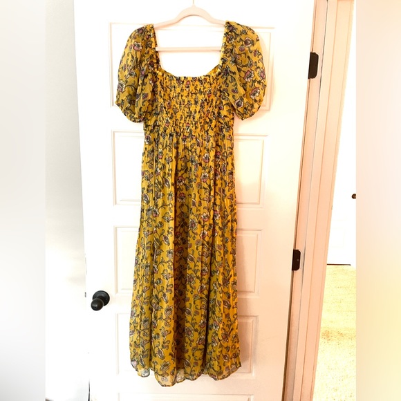Boden Floral Dress - Mustard Yellow - Picture 5 of 7